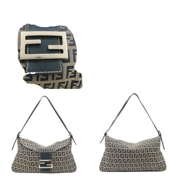 💎✨BEAUTIFUL✨💎Authentic FENDI Zucchino Mamma Baguette Shoulder Bag - Picture 8 of 10